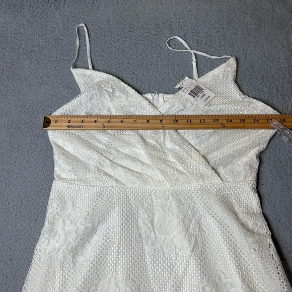 Speechless Dress Juniors XL Cream Lace Ruffled‎ Spaghetti Strap Mini NEW - Picture 6 of 11
